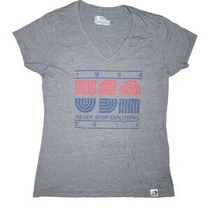 The North Face USA Graphic Tee Never Stop Exploring Design Slim Fit S Gray